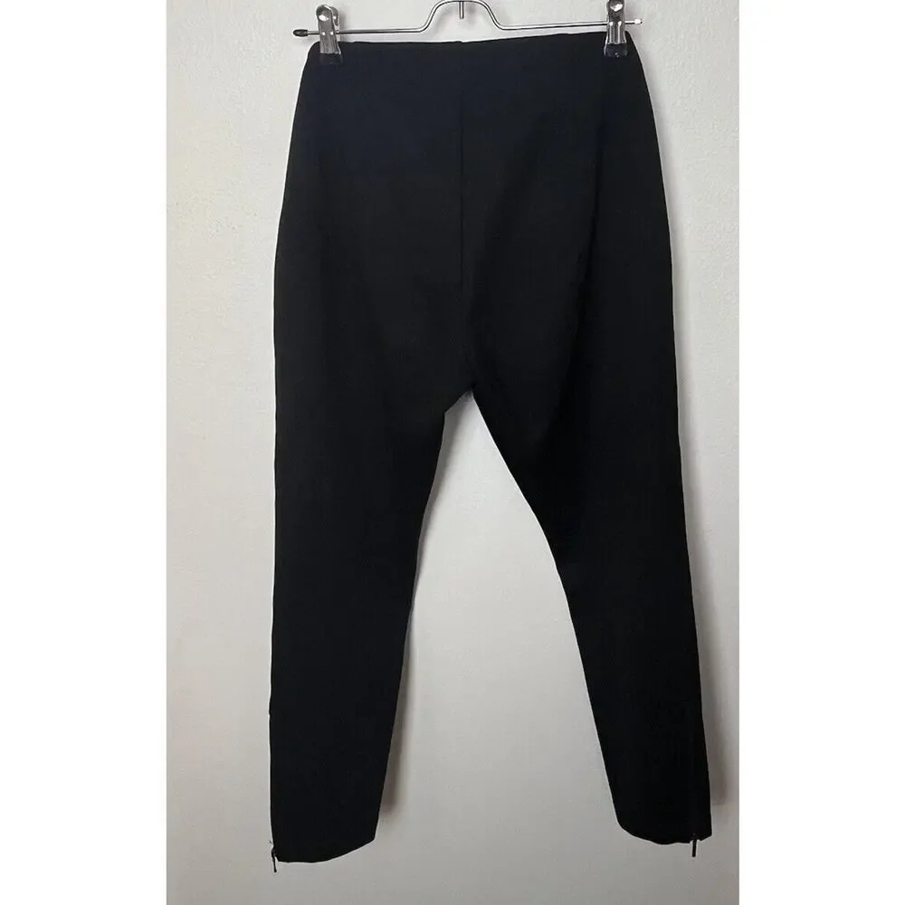 EILEEN FISHER Women’s Sz S/P Black Ponte Ankle Zip Hem Slim Stretch Pants - Picture 4 of 7